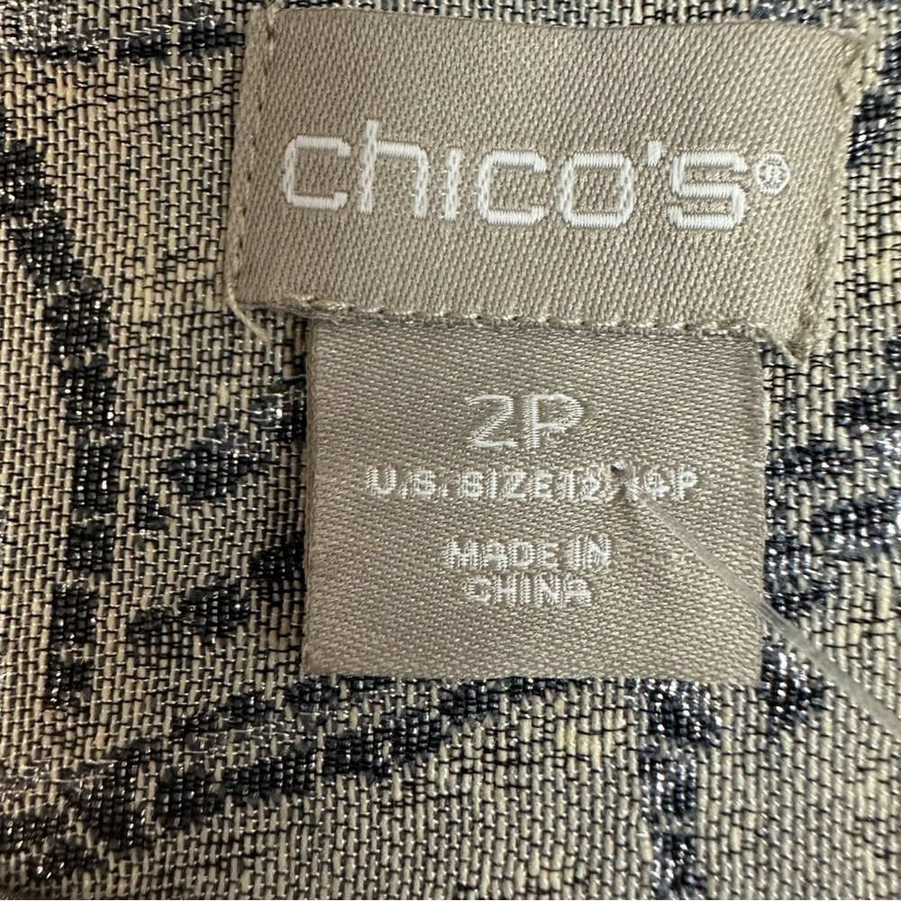 Chico's Metallic Brocade Jacket w/ Faux Fur Removable Cuffs - Picture 12 of 16